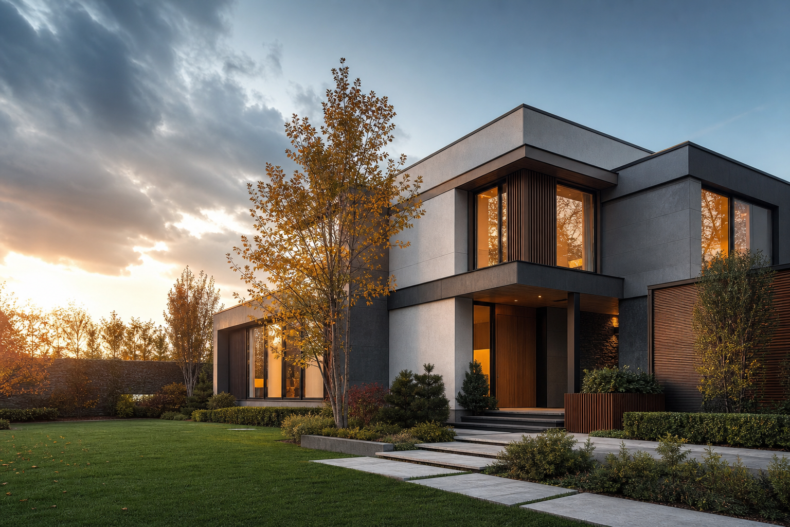 Real Estate Reflections at Dusk